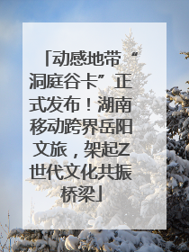 动感地带“洞庭谷卡”正式发布！湖南移动跨界岳阳文旅，架起Z世代文化共振桥梁