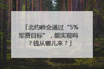 北约峰会通过“5%军费目标”，能实现吗？钱从哪儿来？