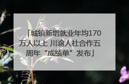 城镇新增就业年均170万人以上 川渝人社合作五周年“成绩单”发布
