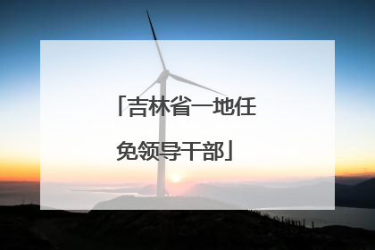 吉林省一地任免领导干部