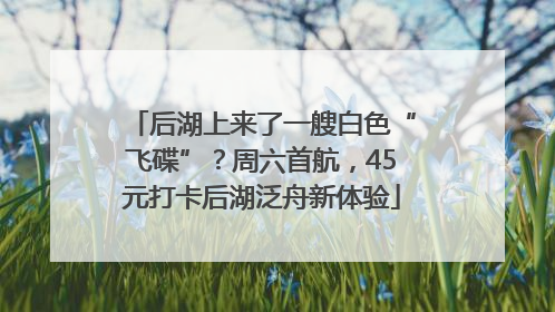 后湖上来了一艘白色“飞碟”？周六首航，45元打卡后湖泛舟新体验