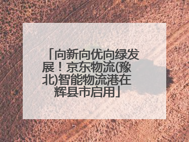 向新向优向绿发展！京东物流(豫北)智能物流港在辉县市启用