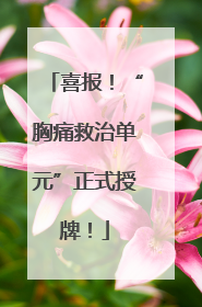 喜报！“胸痛救治单元”正式授牌！