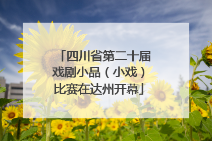 四川省第二十届戏剧小品（小戏）比赛在达州开幕