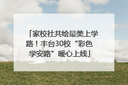 家校社共绘最美上学路！丰台30校“彩色学安路”暖心上线