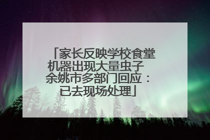 家长反映学校食堂机器出现大量虫子 余姚市多部门回应：已去现场处理
