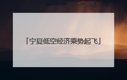 宁夏低空经济乘势起飞