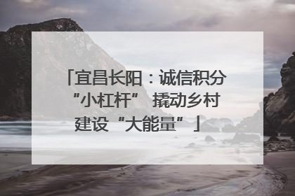 宜昌长阳：诚信积分“小杠杆” 撬动乡村建设“大能量”