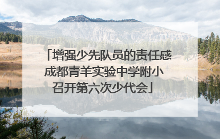 增强少先队员的责任感 成都青羊实验中学附小召开第六次少代会