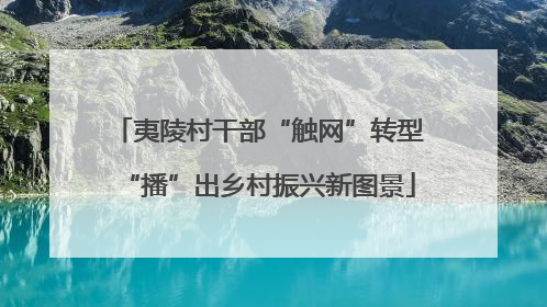 夷陵村干部“触网”转型“播”出乡村振兴新图景
