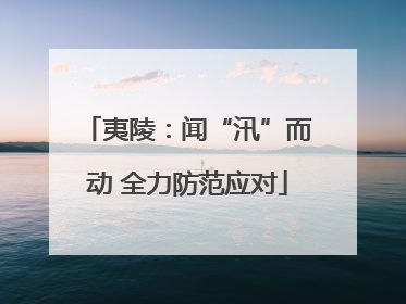 夷陵：闻“汛”而动 全力防范应对
