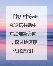 复旦中东研究论坛共话中东治理新方向，探讨地区现代化道路