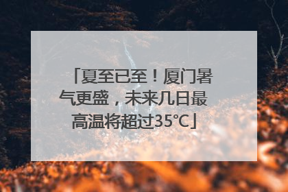 夏至已至！厦门暑气更盛，未来几日最高温将超过35℃