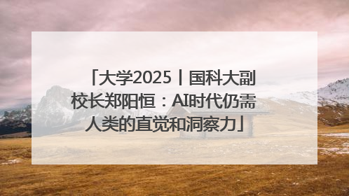 大学2025丨国科大副校长郑阳恒：AI时代仍需人类的直觉和洞察力