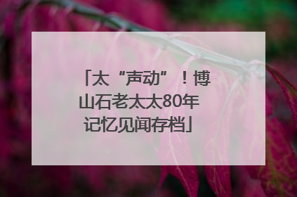 太“声动”！博山石老太太80年记忆见闻存档