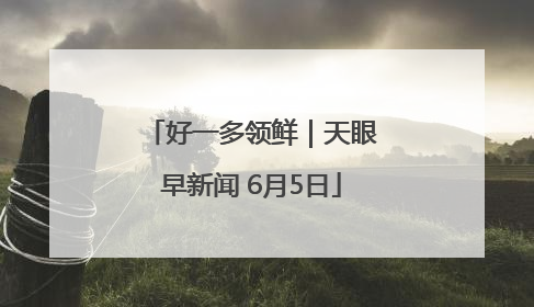 好一多领鲜｜天眼早新闻 6月5日