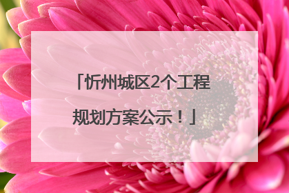 忻州城区2个工程规划方案公示！