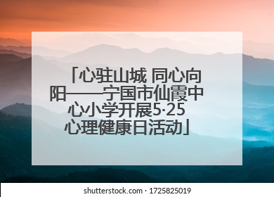 心驻山城 同心向阳——宁国市仙霞中心小学开展5·25心理健康日活动