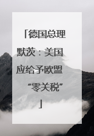 德国总理默茨：美国应给予欧盟“零关税”