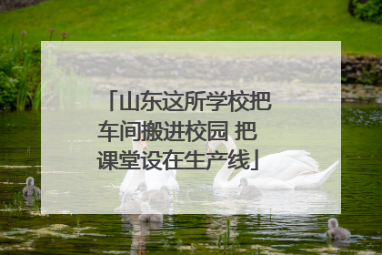 山东这所学校把车间搬进校园 把课堂设在生产线