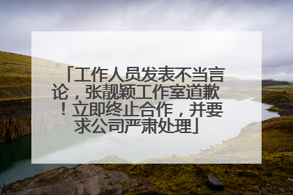 工作人员发表不当言论，张靓颖工作室道歉！立即终止合作，并要求公司严肃处理