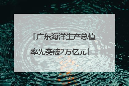 广东海洋生产总值率先突破2万亿元