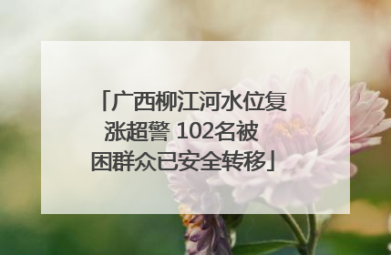 广西柳江河水位复涨超警 102名被困群众已安全转移