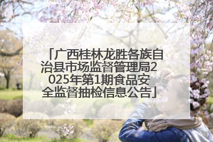 广西桂林龙胜各族自治县市场监督管理局2025年第1期食品安全监督抽检信息公告