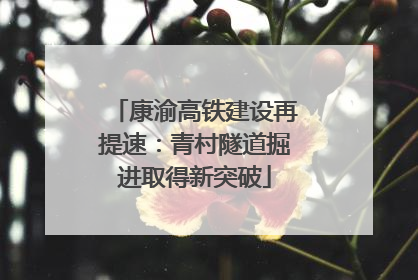 康渝高铁建设再提速：青村隧道掘进取得新突破
