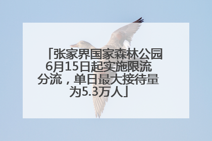 张家界国家森林公园6月15日起实施限流分流，单日最大接待量为5.3万人