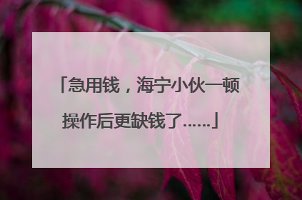 急用钱，海宁小伙一顿操作后更缺钱了……