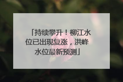 持续攀升！柳江水位已出现复涨，洪峰水位最新预测