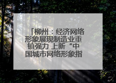 柳州：经济网络形象展现制造业重镇强力 上新“中国城市网络形象指数”报告