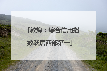 敦煌：综合信用指数跃居西部第一