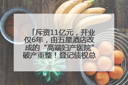 斥资11亿元，开业仅6年，由五星酒店改成的“高端妇产医院”破产重整！登记债权总额已超17亿元
