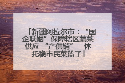 新疆阿拉尔市：“国企联姻”保障辖区蔬菜供应 “产供销”一体托稳市民菜篮子