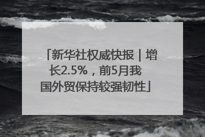 新华社权威快报｜增长2.5%，前5月我国外贸保持较强韧性