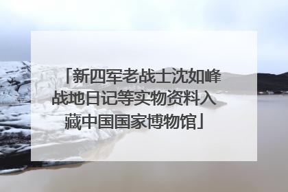 新四军老战士沈如峰战地日记等实物资料入藏中国国家博物馆