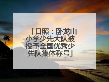 日照：卧龙山小学少先大队被授予全国优秀少先队集体称号