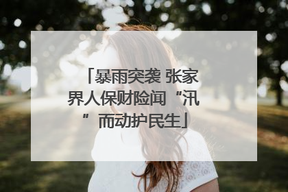 暴雨突袭 张家界人保财险闻“汛”而动护民生