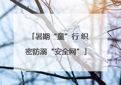 暑期“童”行 织密防溺“安全网”