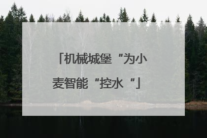 机械城堡“为小麦智能“控水“