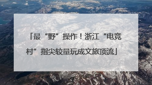 最“野”操作！浙江“电竞村”指尖较量玩成文旅顶流
