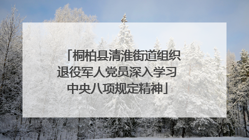 桐柏县清淮街道组织退役军人党员深入学习中央八项规定精神