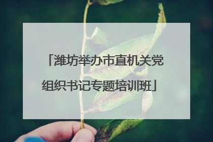 潍坊举办市直机关党组织书记专题培训班