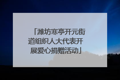 潍坊寒亭开元街道组织人大代表开展爱心捐赠活动