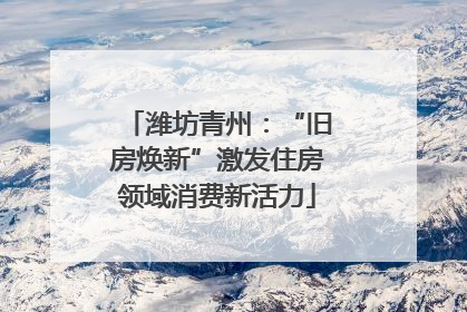潍坊青州：“旧房焕新”激发住房领域消费新活力