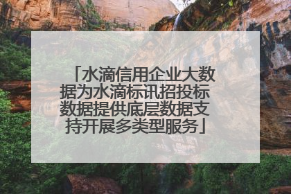 水滴信用企业大数据为水滴标讯招投标数据提供底层数据支持开展多类型服务