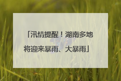 汛情提醒！湖南多地将迎来暴雨、大暴雨