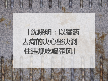 沈晓明：以猛药去疴的决心坚决刹住违规吃喝歪风